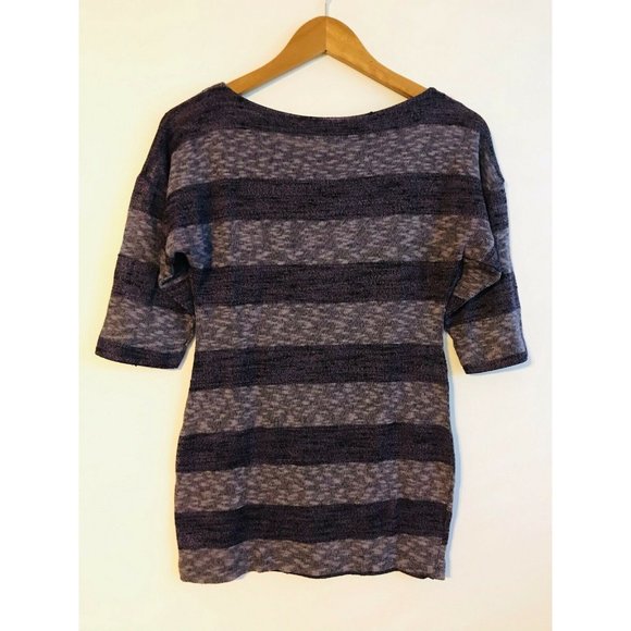 Vain Womens Purple Small 1/2 Sleeve Stripes Knit Shirt - Picture 5 of 5